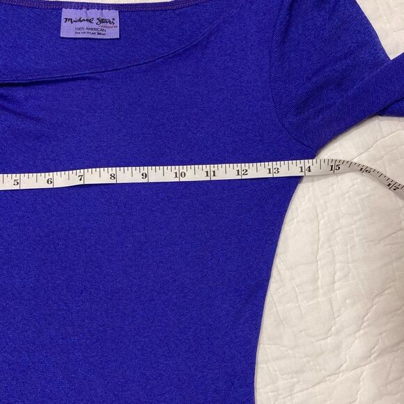 Michael Stars Vibrant Purple Tie Scoop Neck Shirt - Picture 6 of 8